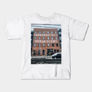 "Dannenhoffer's Opalescent" former factory building Kids T-Shirt